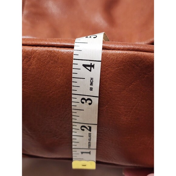 American Leather Company Liberty Tumbled Leather Backpack Cognac Zip/Snaps - Picture 14 of 16